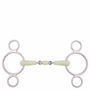 Mors 3 anneaux pour cheval réglable double brisure BR Equitation Apple Mouth