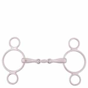 Mors 3 anneaux pour cheval réglable simple brisure inox BR Equitation