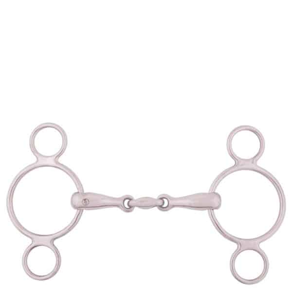 Mors 3 anneaux pour cheval réglable simple brisure inox BR Equitation