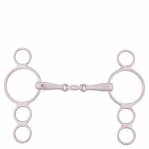 Mors 4 anneaux pour cheval réglable double brisure inox BR Equitation