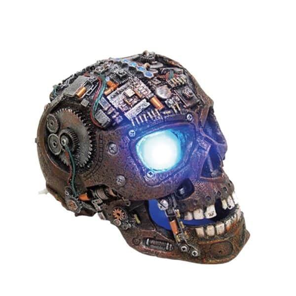 Décoration d'aquarium crâne cyborg avec LED Nobby Pet