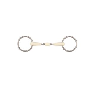 Mors 2 anneaux pour cheval bague amovible double articulation + rouleau Soyo Happy mouth